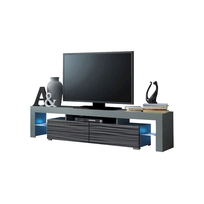 Meuble TV moderne Milano 200 de 79 pouces avec lumières LED 16 couleurs