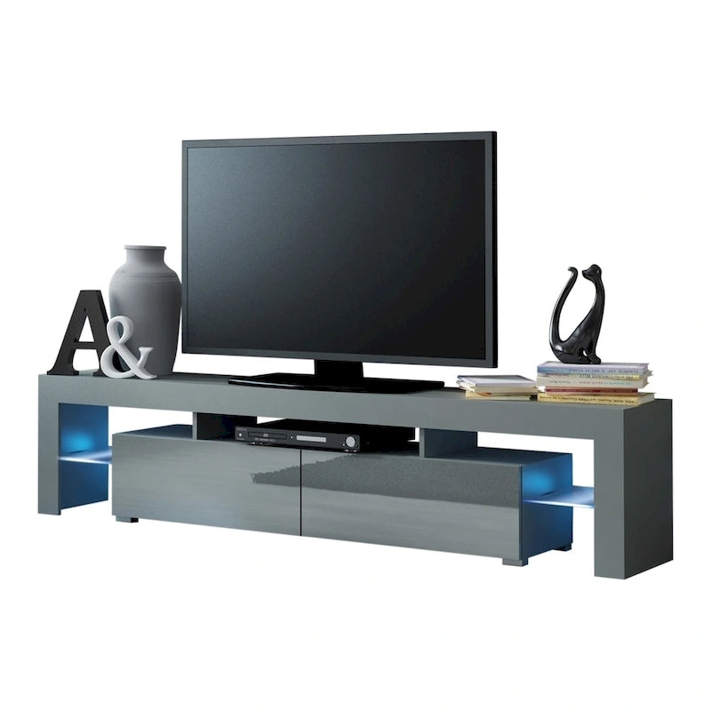 Meuble TV moderne Milano 200 de 79 pouces avec lumières LED 16 couleurs
