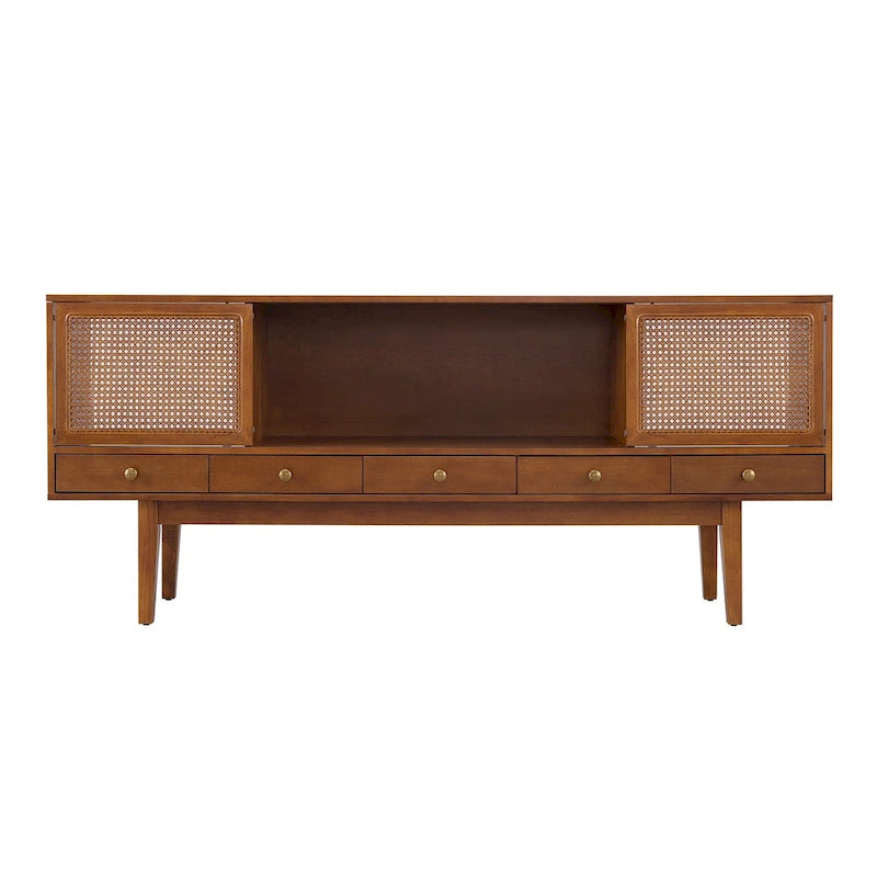 Meuble TV console multimédia SEI Furniture, style moderne du milieu du siècle, pour téléviseurs jusqu'à 68 po