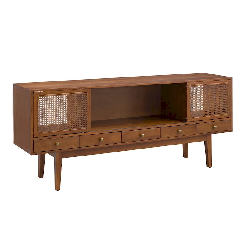 Meuble TV console multimédia SEI Furniture, style moderne du milieu du siècle, pour téléviseurs jusqu'à 68 po