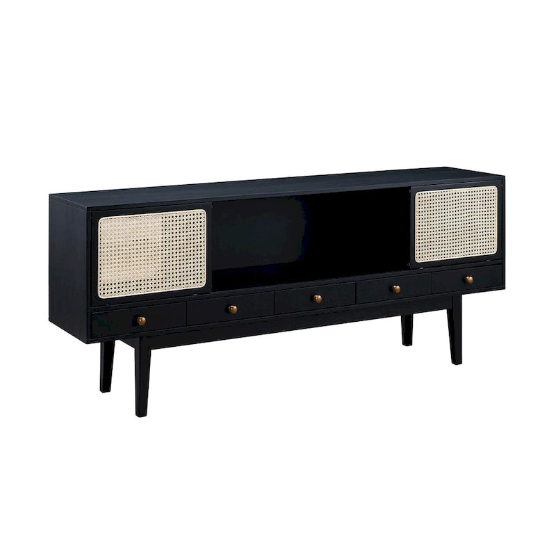 Meuble TV console multimédia SEI Furniture, style moderne du milieu du siècle, pour téléviseurs jusqu'à 68 po