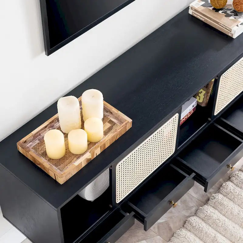 Meuble TV console multimédia SEI Furniture, style moderne du milieu du siècle, pour téléviseurs jusqu'à 68 po
