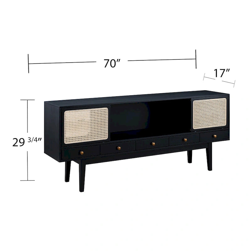 Meuble TV console multimédia SEI Furniture, style moderne du milieu du siècle, pour téléviseurs jusqu'à 68 po
