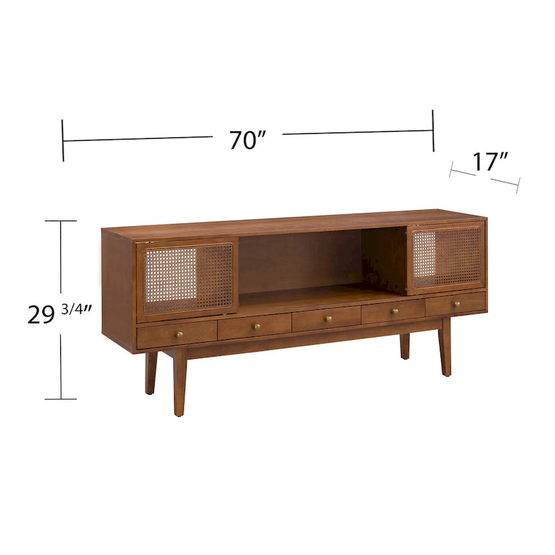 Meuble TV console multimédia SEI Furniture, style moderne du milieu du siècle, pour téléviseurs jusqu'à 68 po
