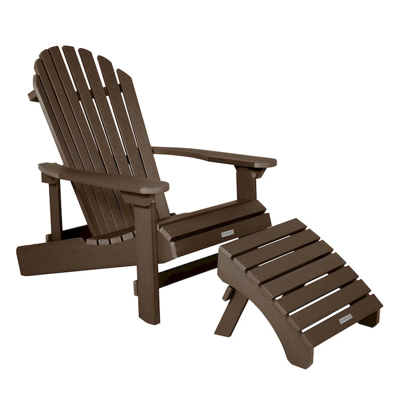 Chaise Adirondack pliante et inclinable HIGHWOOD avec pouf pliant