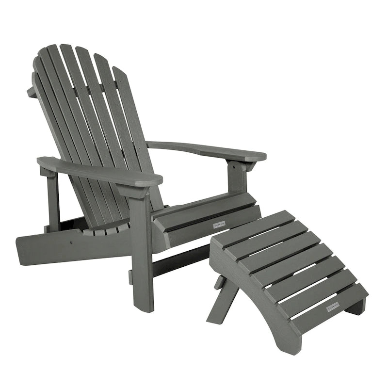 Chaise Adirondack pliante et inclinable HIGHWOOD avec pouf pliant
