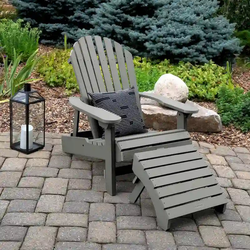Chaise Adirondack pliante et inclinable HIGHWOOD avec pouf pliant