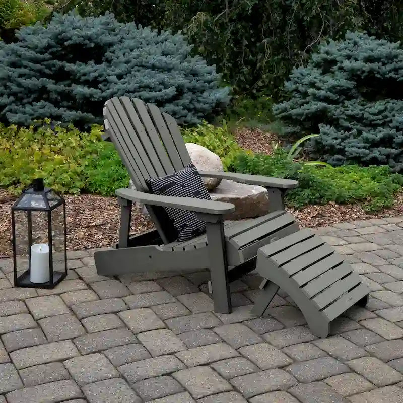 Chaise Adirondack pliante et inclinable HIGHWOOD avec pouf pliant