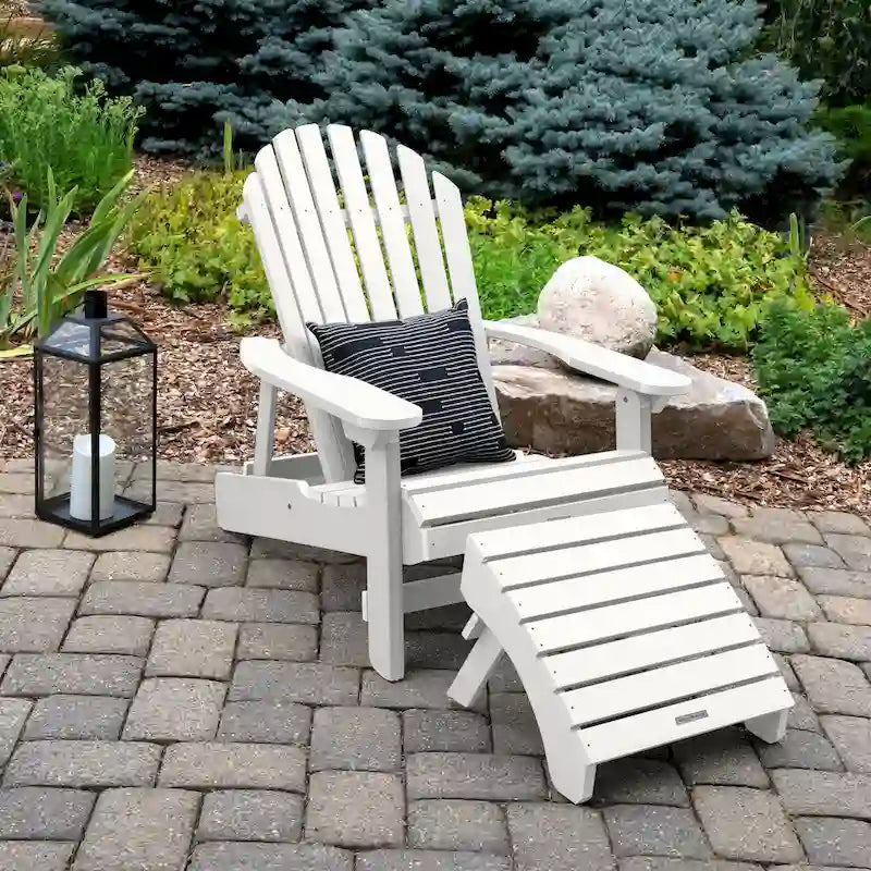 Chaise Adirondack pliante et inclinable HIGHWOOD avec pouf pliant