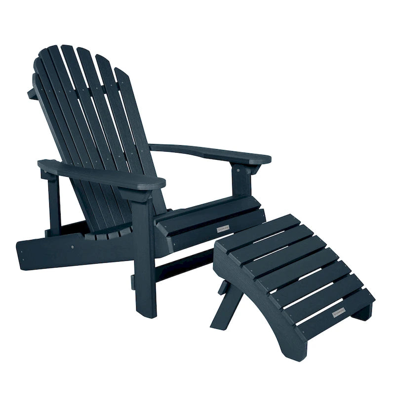 Chaise Adirondack pliante et inclinable HIGHWOOD avec pouf pliant