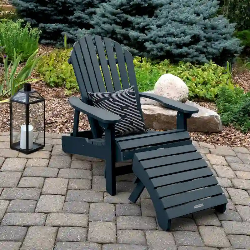 Chaise Adirondack pliante et inclinable HIGHWOOD avec pouf pliant