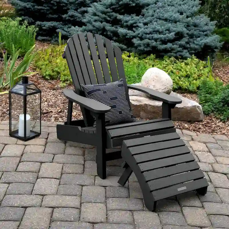 Chaise Adirondack pliante et inclinable HIGHWOOD avec pouf pliant