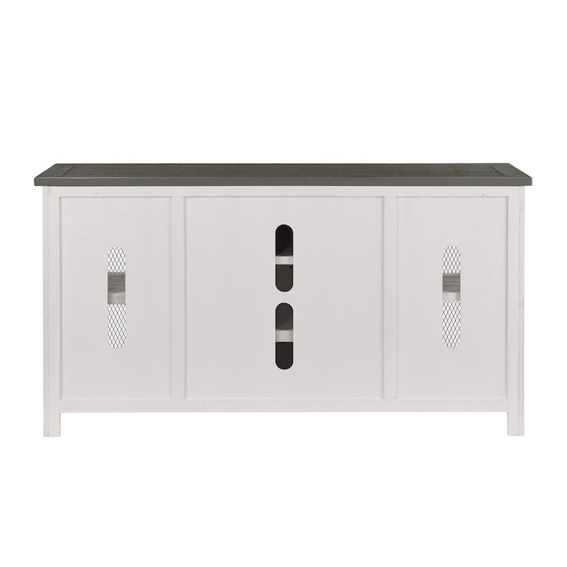 Meuble TV en bois massif de 65 po de large style campagnard rustique