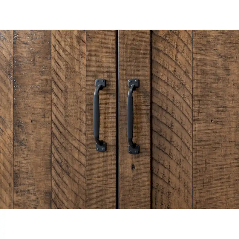 Meuble TV en bois massif de 65 po de large style campagnard rustique