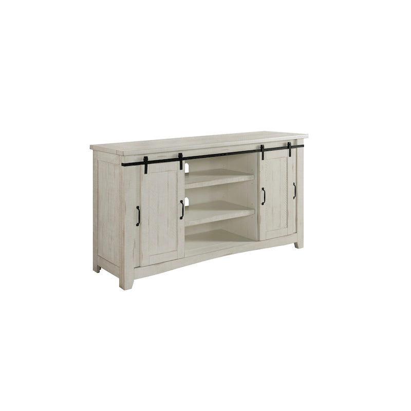 Meuble TV en bois massif de 65 po de large style campagnard rustique