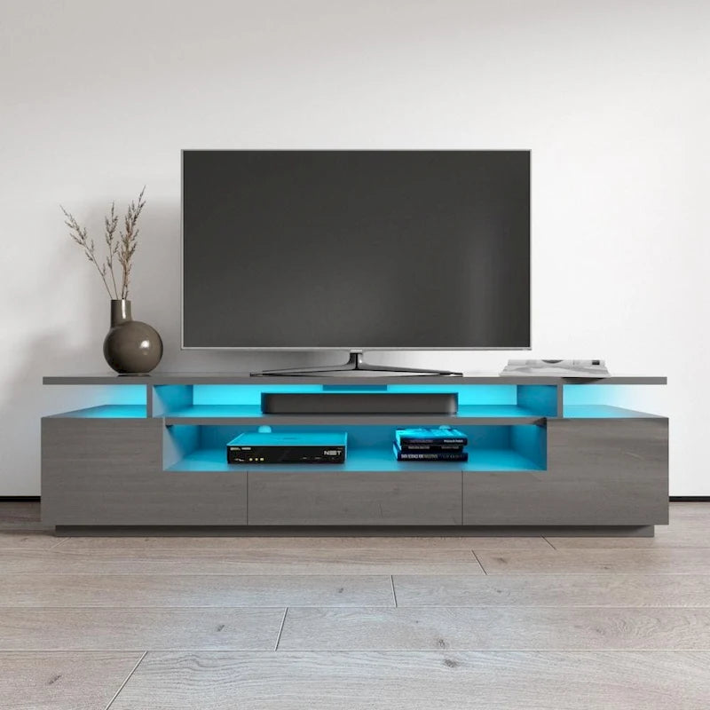 Meuble TV haute brillance Strick & Bolton Sparkes de 195 cm avec éclairage LED