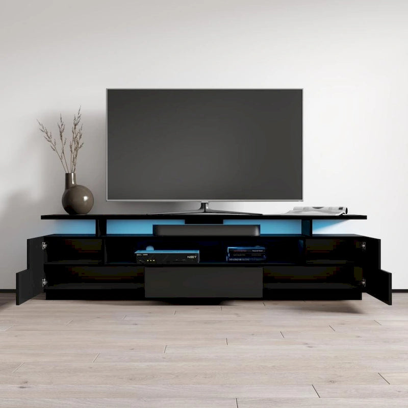 Meuble TV haute brillance Strick & Bolton Sparkes de 195 cm avec éclairage LED