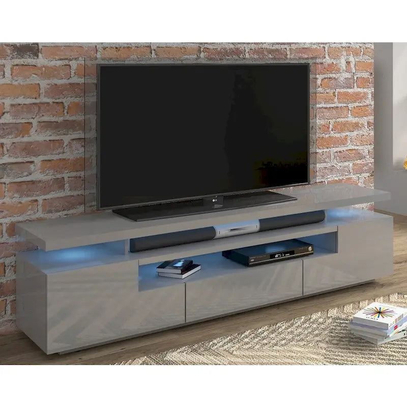 Meuble TV haute brillance Strick & Bolton Sparkes de 195 cm avec éclairage LED