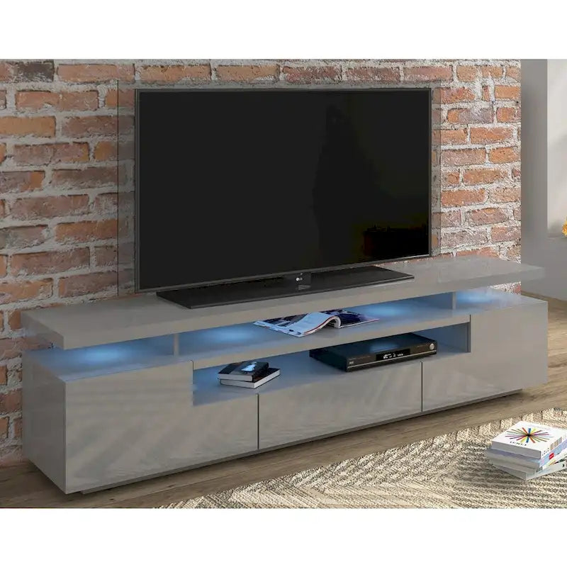 Meuble TV haute brillance Strick & Bolton Sparkes de 195 cm avec éclairage LED