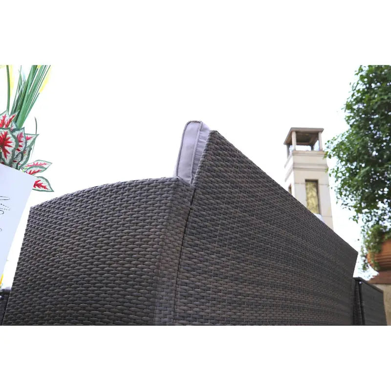 Moda Ensemble de canapé en osier 6 pièces Meubles de section extérieure (avec housse de pluie) - 2,7 m x 3,6 m
