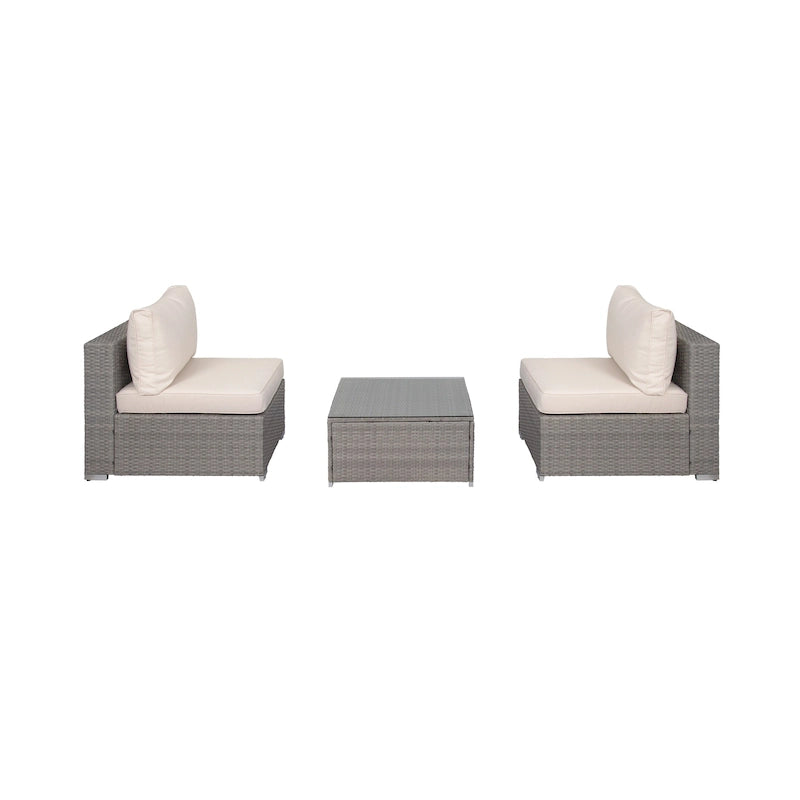 Chaises de jardin larges matelassées Luxton 64 avec table basse