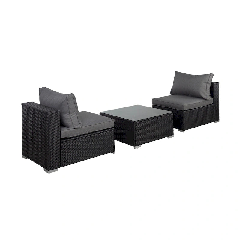 Chaises de jardin larges matelassées Luxton 64 avec table basse