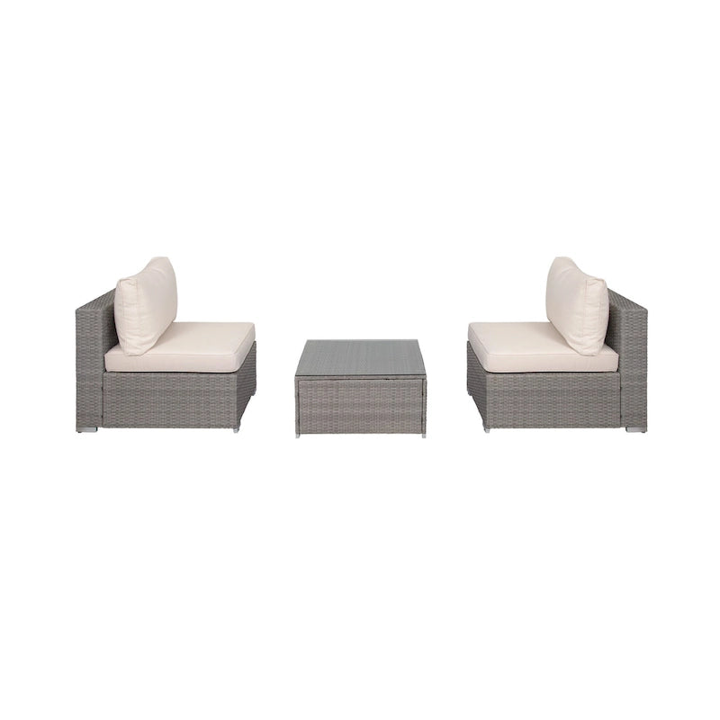 Chaises de jardin larges matelassées Luxton 64 avec table basse