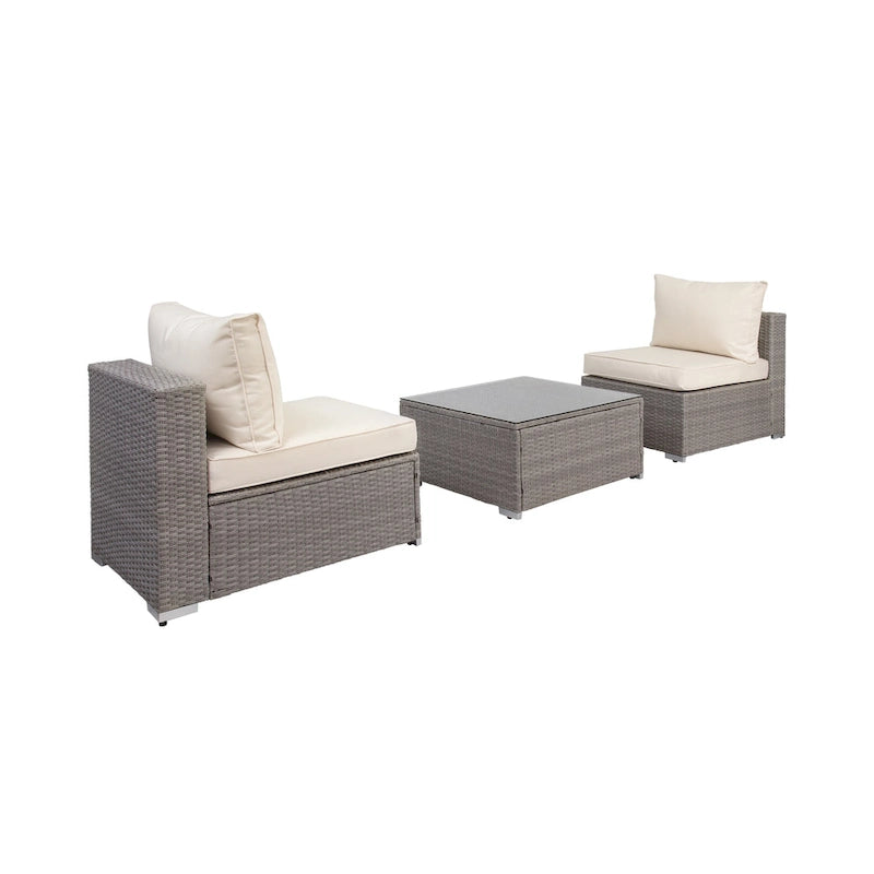 Chaises de jardin larges matelassées Luxton 64 avec table basse