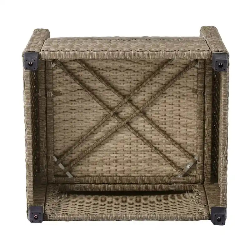 Canapé d'angle de terrasse en osier 4 pièces avec coussins d'assise