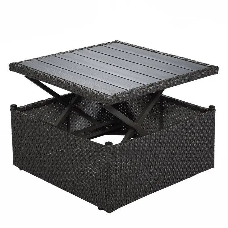 Lit de repos rectangulaire pour terrasse extérieure avec auvent rétractable et coussins