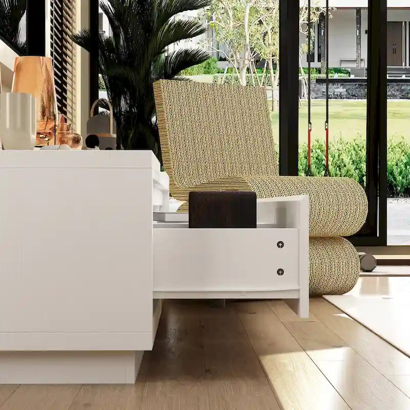 Meuble TV extensible rétractable pour centre de divertissement en tissu stretch