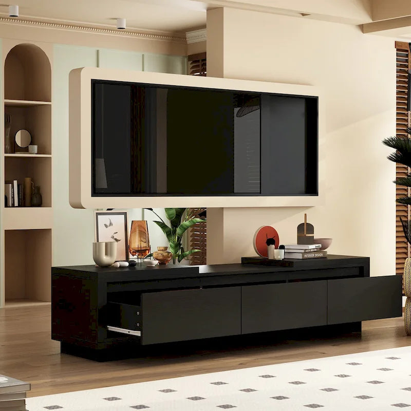 Meuble TV extensible rétractable pour centre de divertissement en tissu stretch