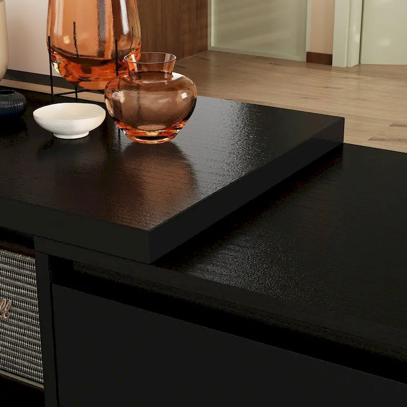 Meuble TV extensible rétractable pour centre de divertissement en tissu stretch