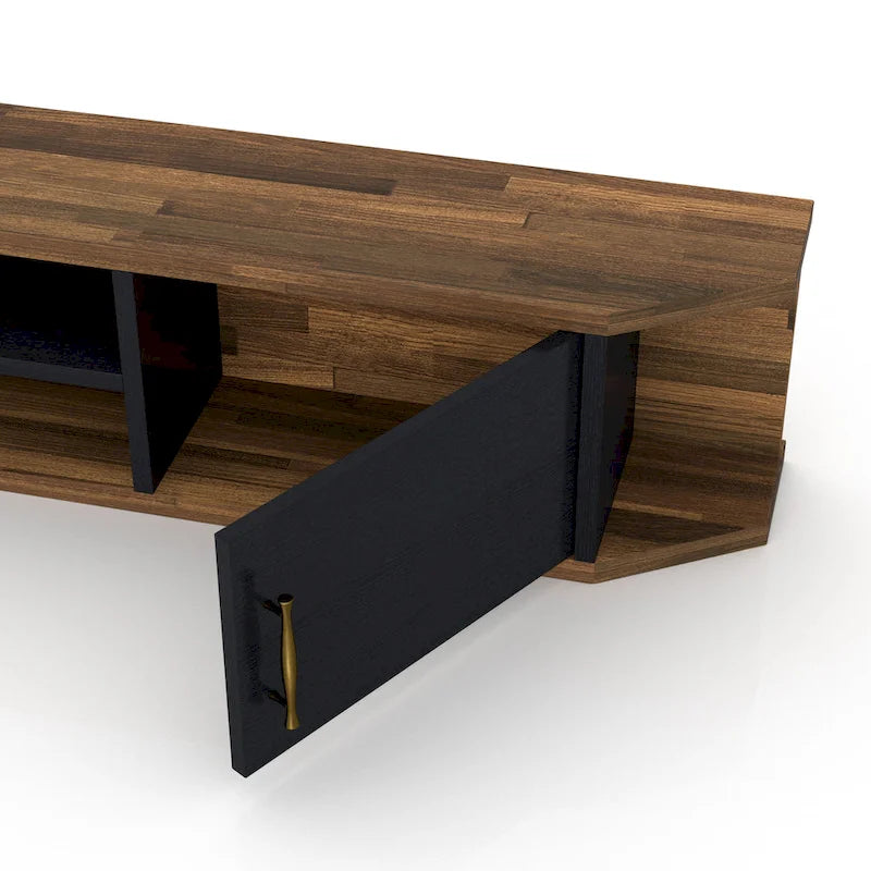 Meuble TV flottant Denhour DH BASIC Mid-Century Modern à 4 étagères de 71 pouces