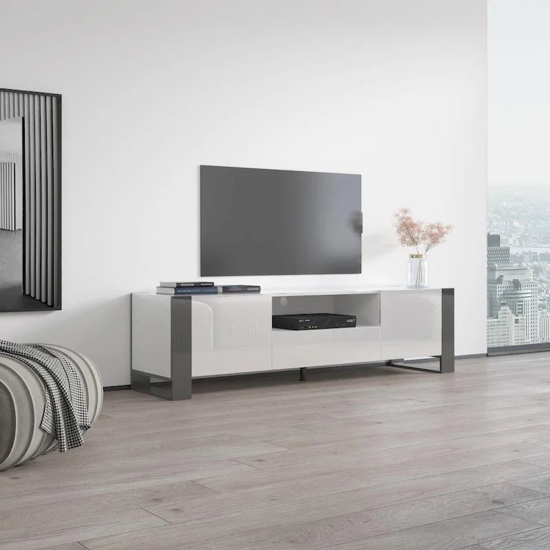 Meuble TV Woody 71 moderne tout brillant
