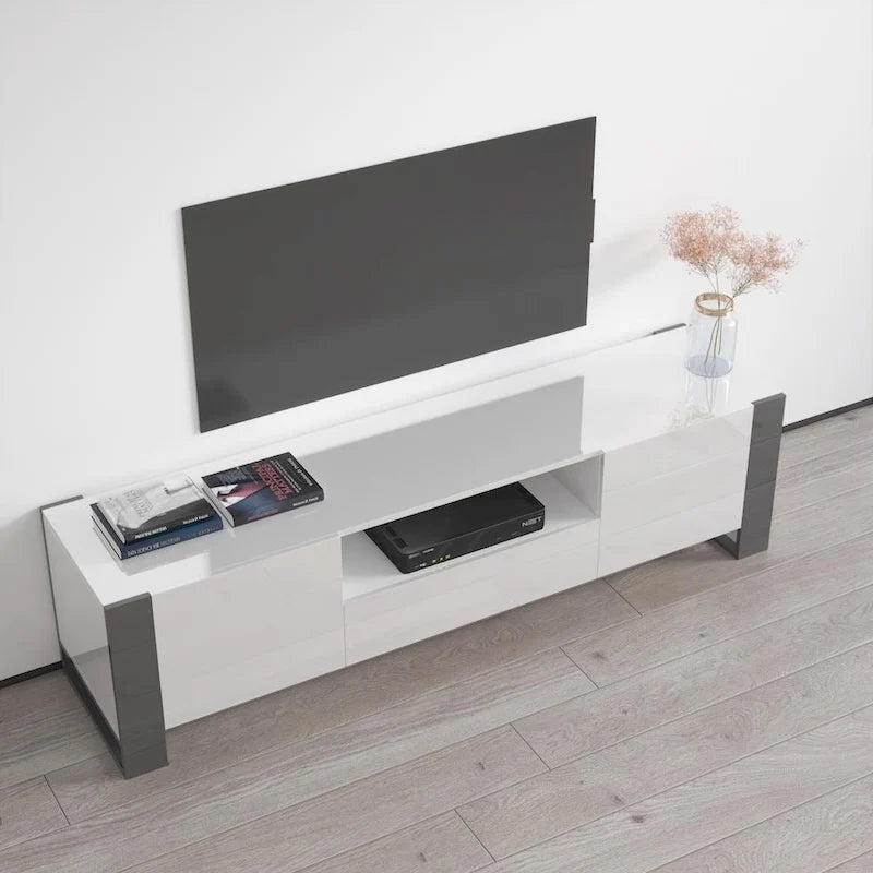 Meuble TV Woody 71 moderne tout brillant