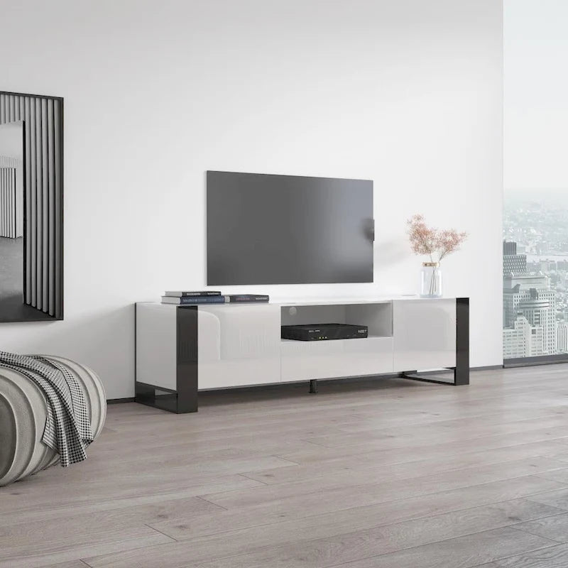 Meuble TV Woody 71 moderne tout brillant
