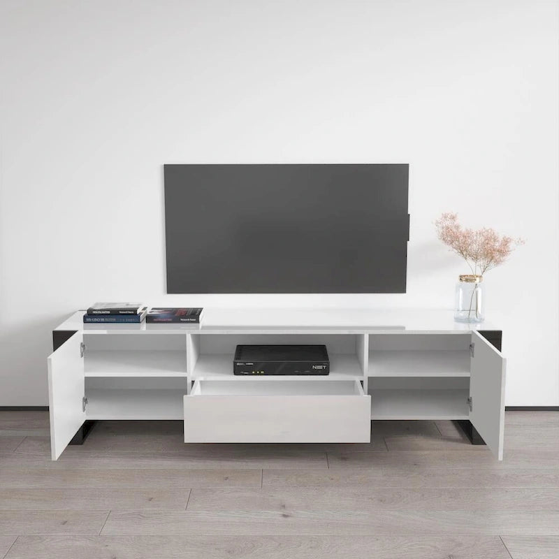 Meuble TV Woody 71 moderne tout brillant