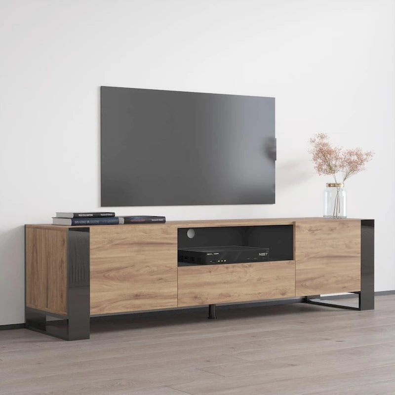 Meuble TV Woody 71 moderne tout brillant