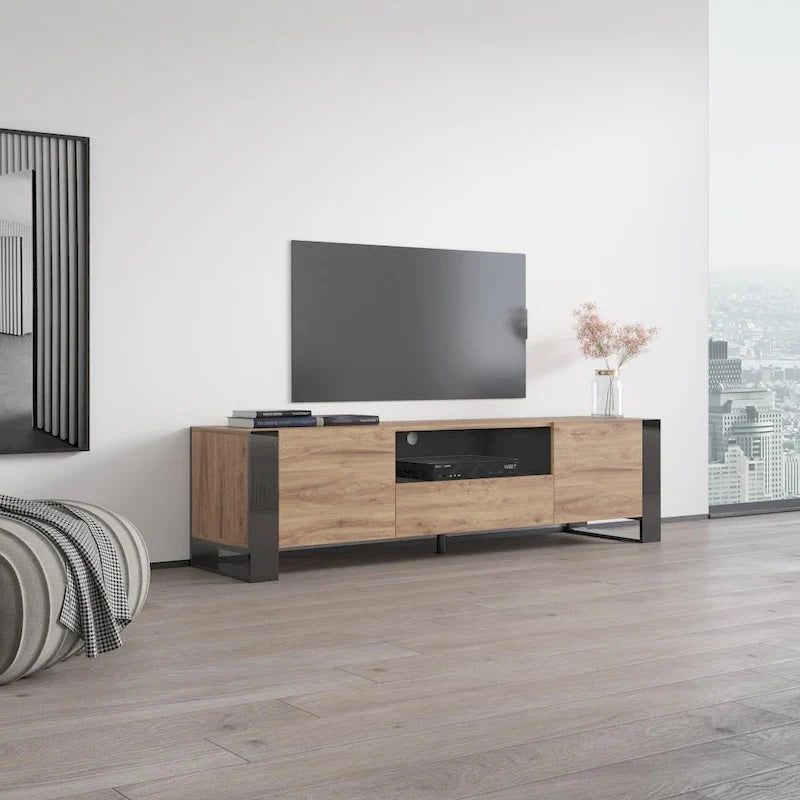 Meuble TV Woody 71 moderne tout brillant