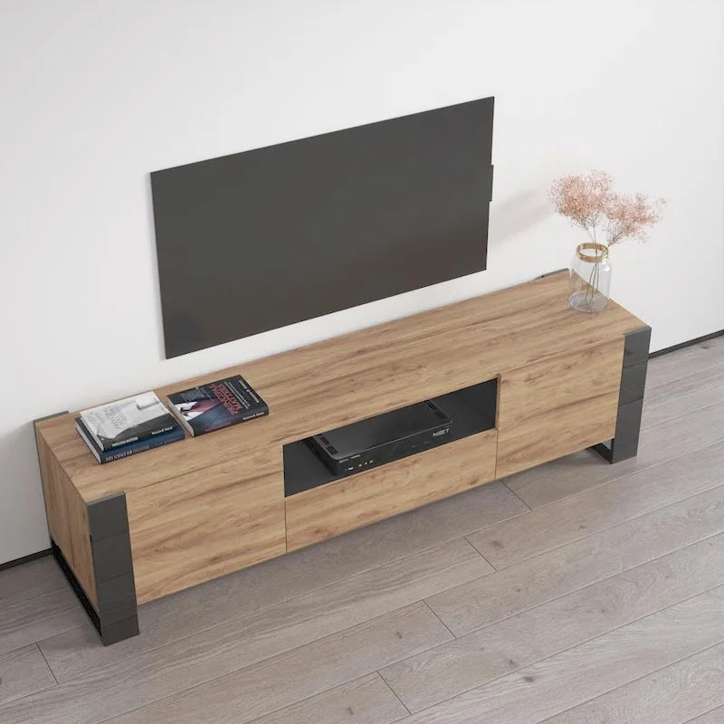 Meuble TV Woody 71 moderne tout brillant
