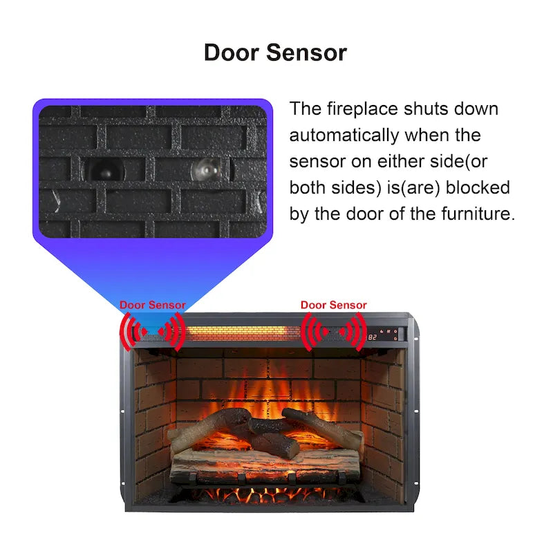 60 in. Electric Fireplace TV Stand Entertainment Center w/Door Sensor