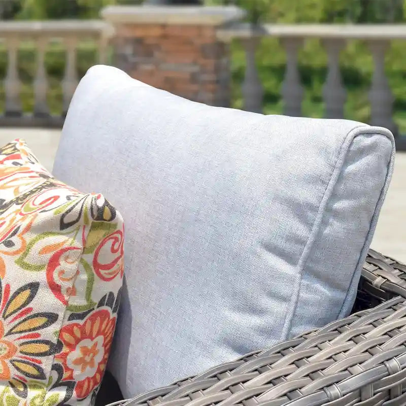 OVIOS Salon de jardin en osier 6 pièces avec coussins