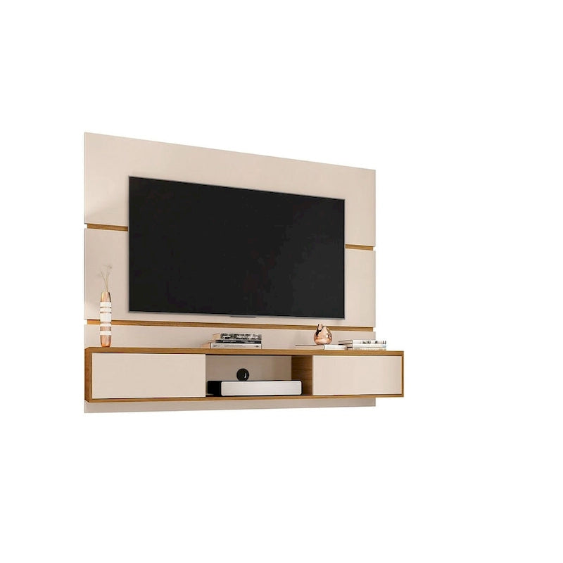 Meuble de divertissement flottant de salon Vernon Mid-Century Modern en bois de 160 cm
