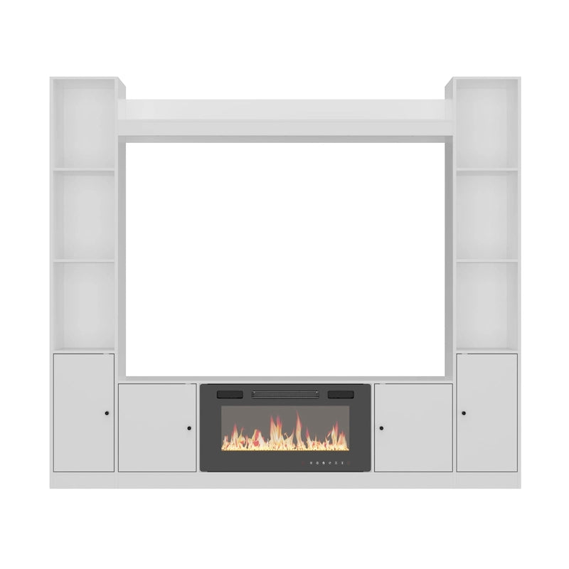 Meuble TV avec cheminée encastrable – Meuble multimédia élégant