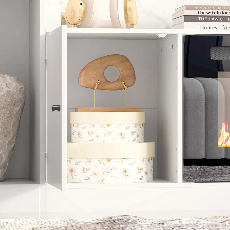 Meuble TV avec cheminée encastrable – Meuble multimédia élégant