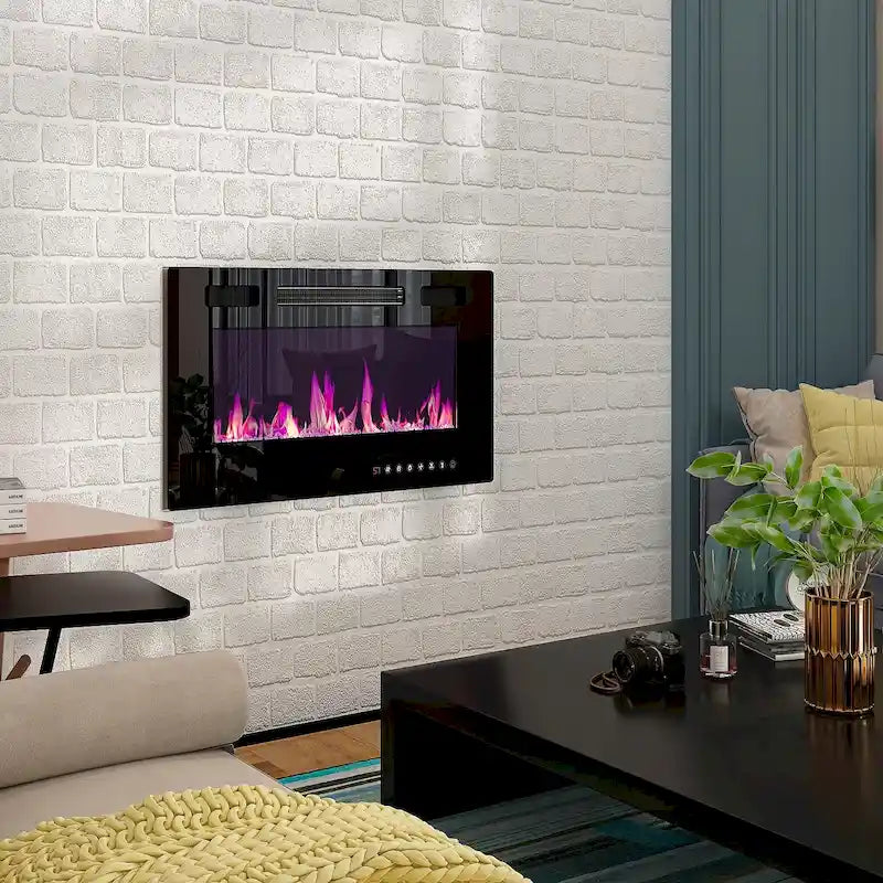 Meuble TV avec cheminée encastrable – Meuble multimédia élégant