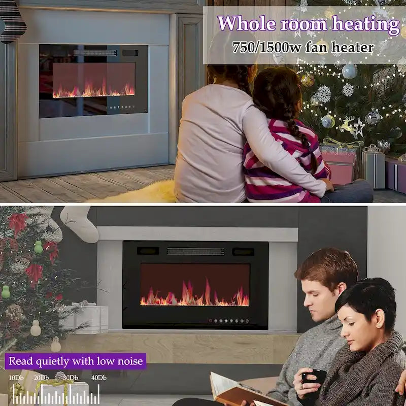 Meuble TV avec cheminée encastrable – Meuble multimédia élégant