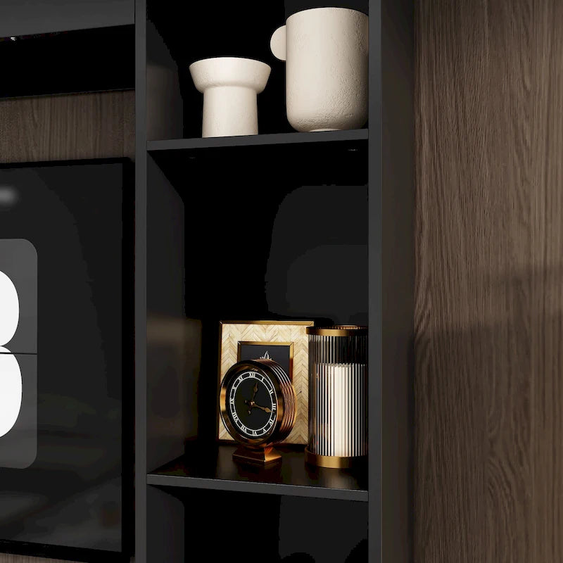 Meuble TV avec cheminée encastrable – Meuble multimédia élégant