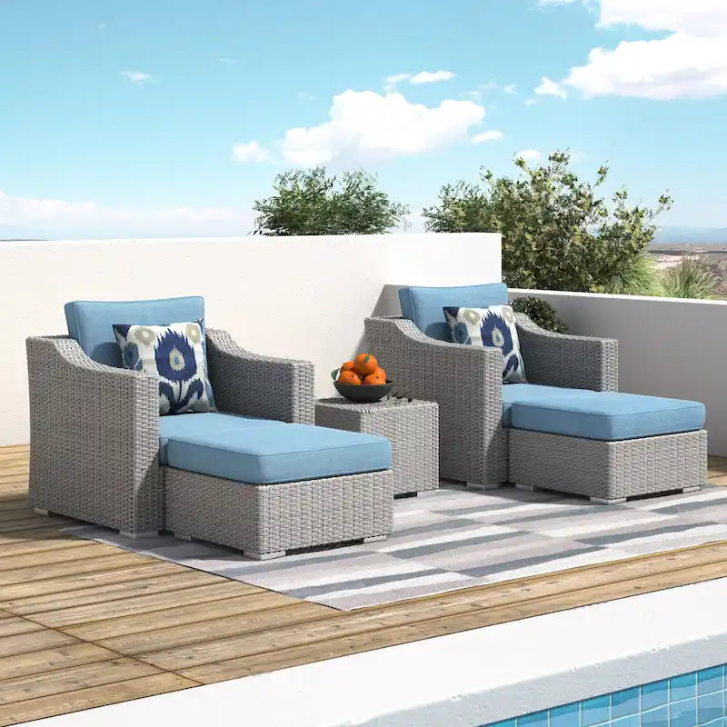 Corvus Martinka Outdoor 5-piece Grey Wicker Furniture Set
